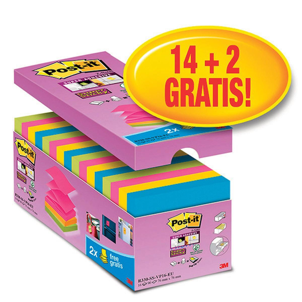 Karteczki Samoprzylepne 76x76mm Post It 3M Super Sticky Z Notes 14x90