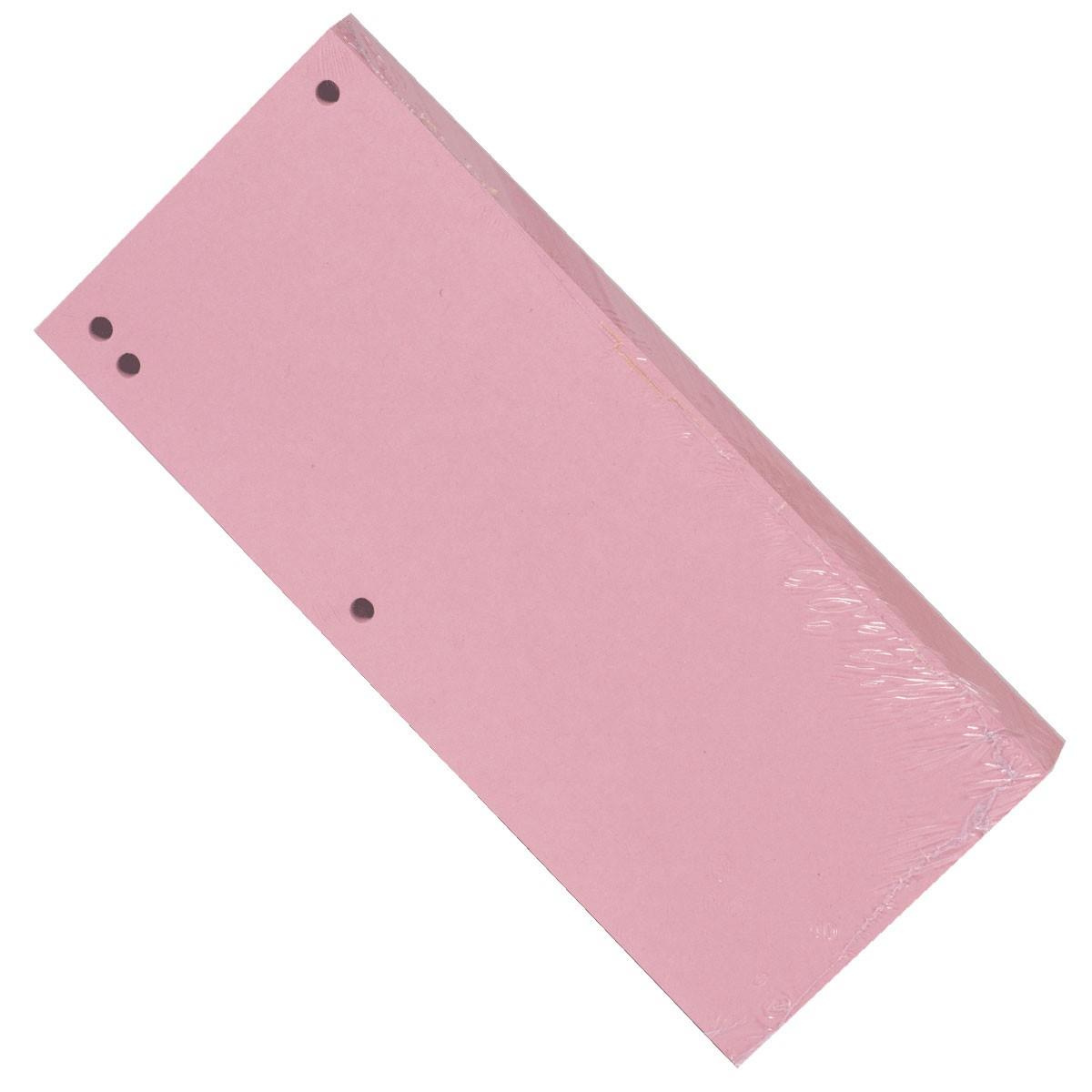Przekładki do segregatora 1/3 A4 kartonowe kolorowe KBK różowy
