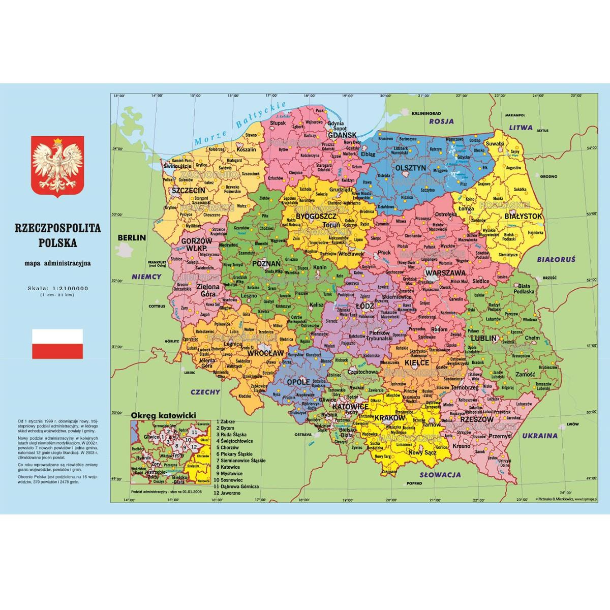 Podkładka na biurko Mapa Polski dwustronna