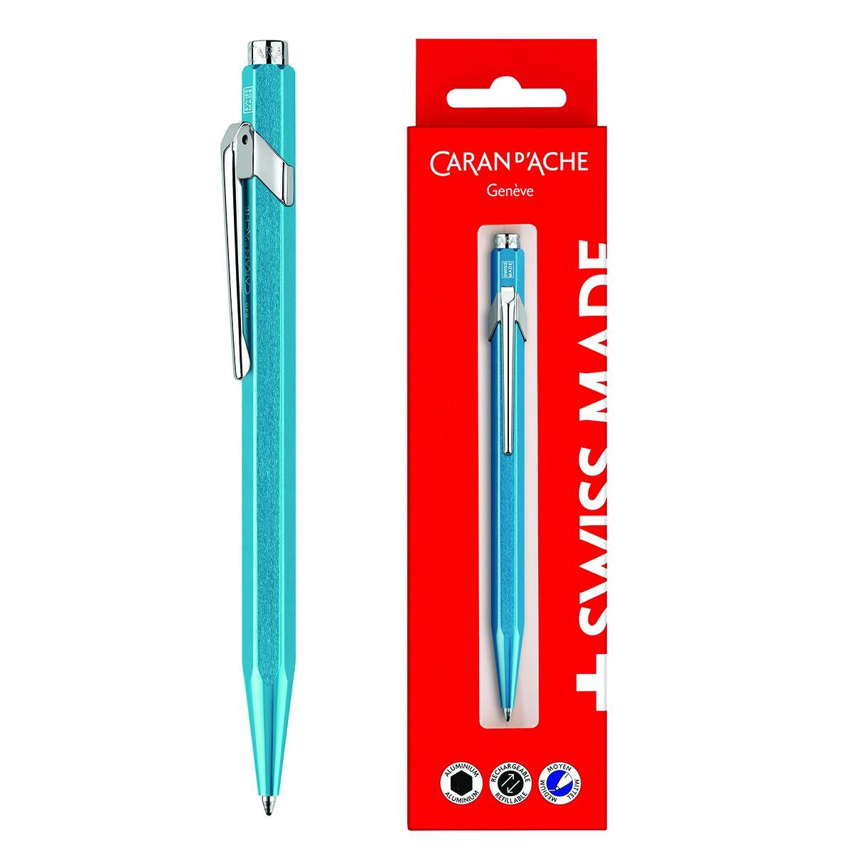 Długopis automatyczny Caran d`Ache 849 Gift box X-Line turkusowy