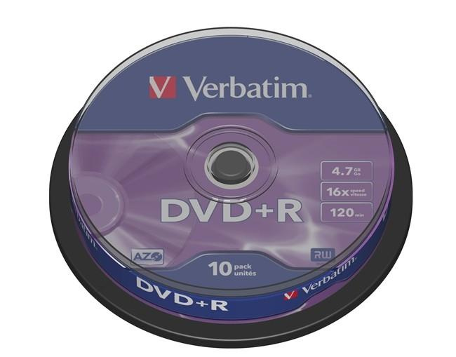 Płyta Verbatim DVD+R 4.7GB cake 10 sztuk