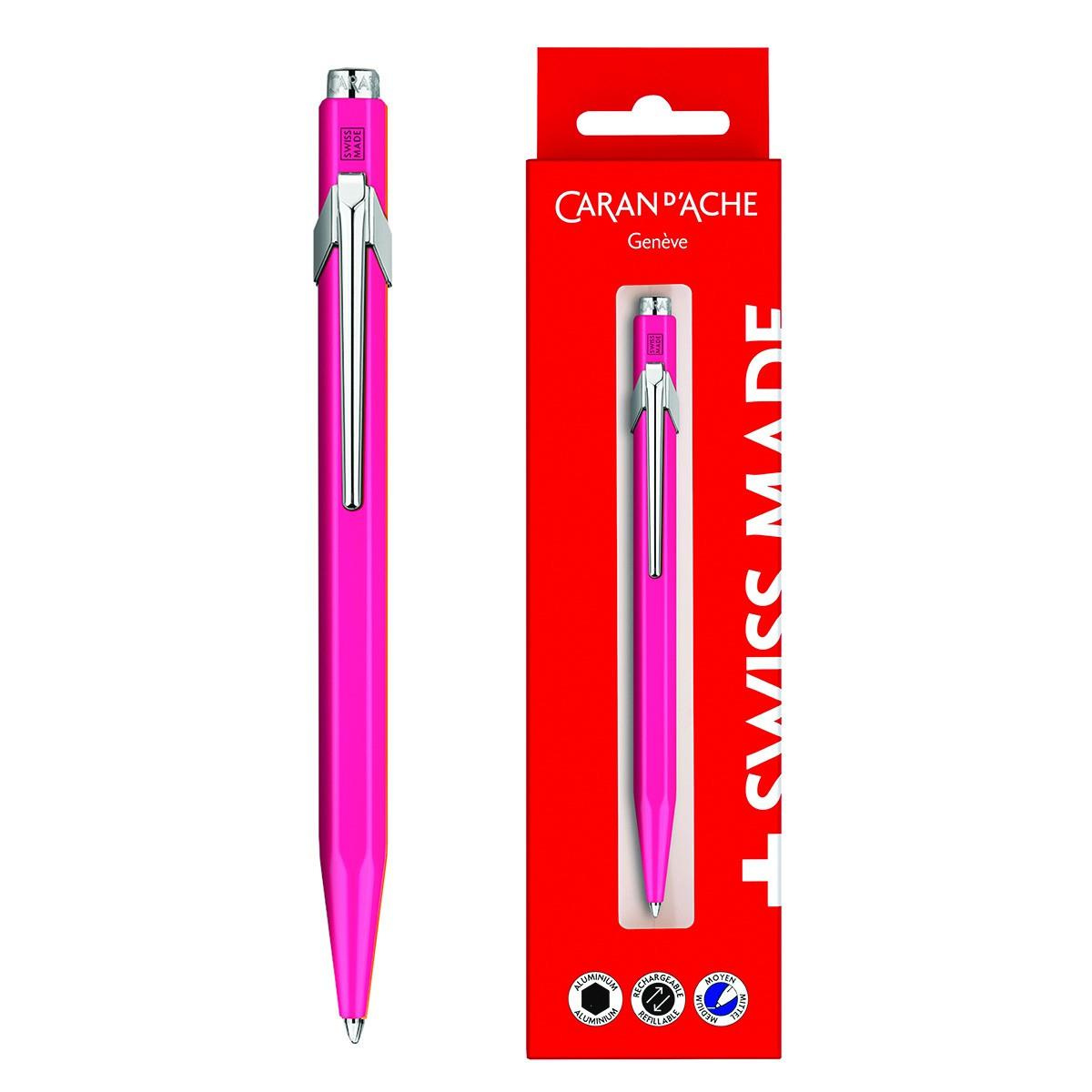 Długopis automatyczny Caran d`Ache 849 Gift box Fluo Line różowy