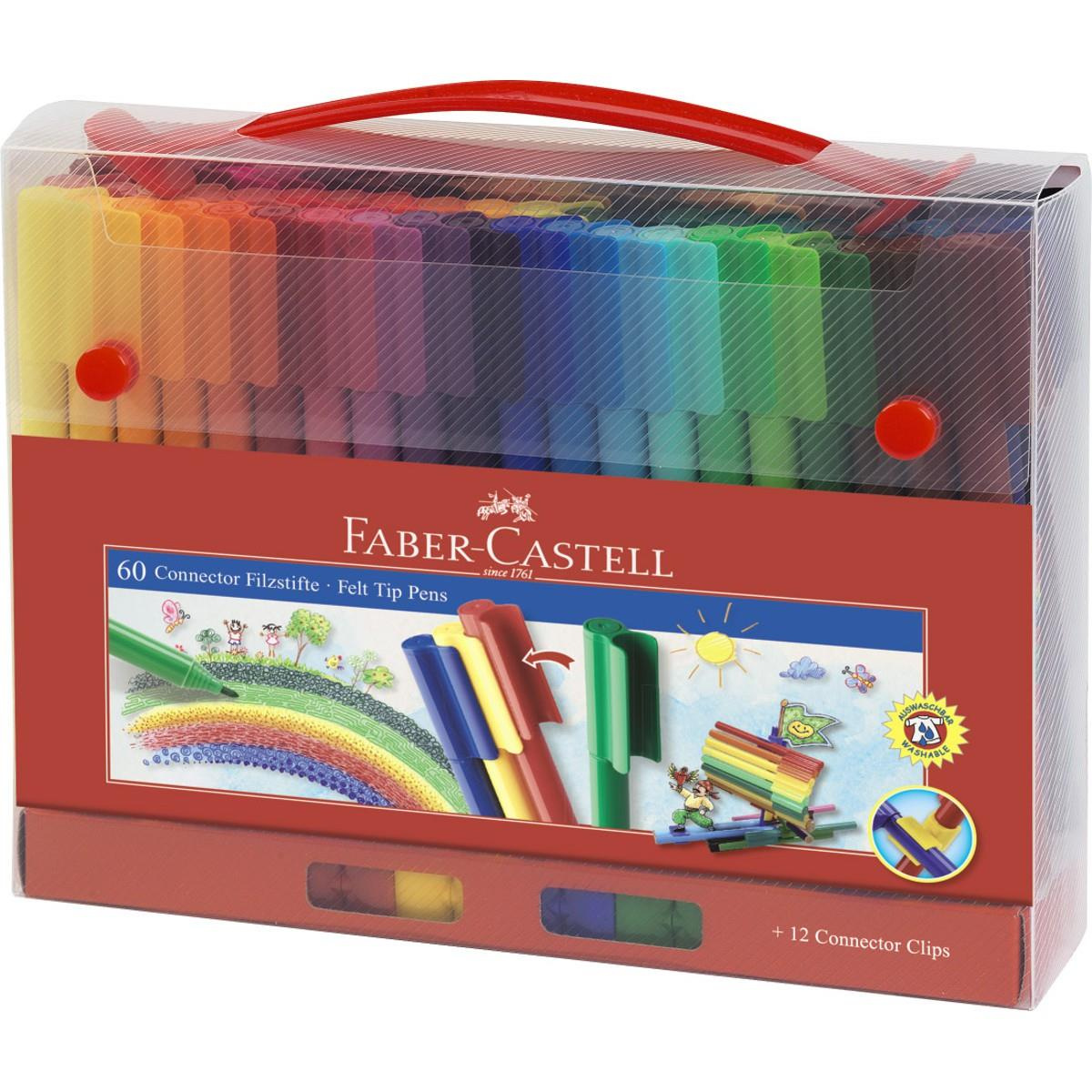 Flamastry Faber Castell Connector w walizce 60 kolorów