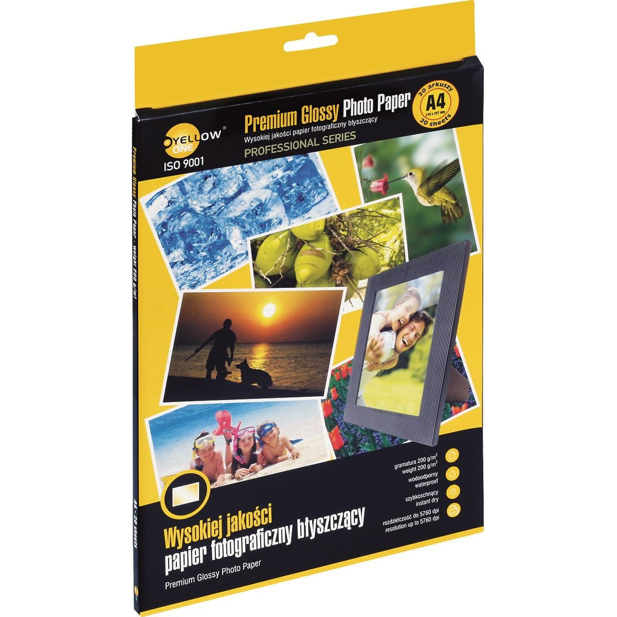 Papier fotograficzny A4 błyszczący 200g Yellow One Premium
