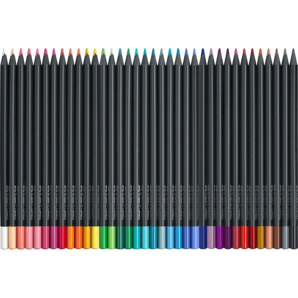 Kredki trójkątne Faber Castell Black Edition 36 kolorów metalowe opakowanie