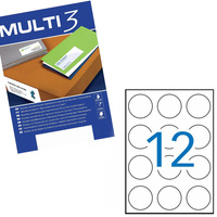Etykiety samoprzylepne Multi 3 uniwersalne białe średnica 60mm