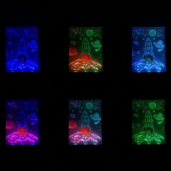 Tablica magiczna neonowa 3D Led Kidea Derform niebieska