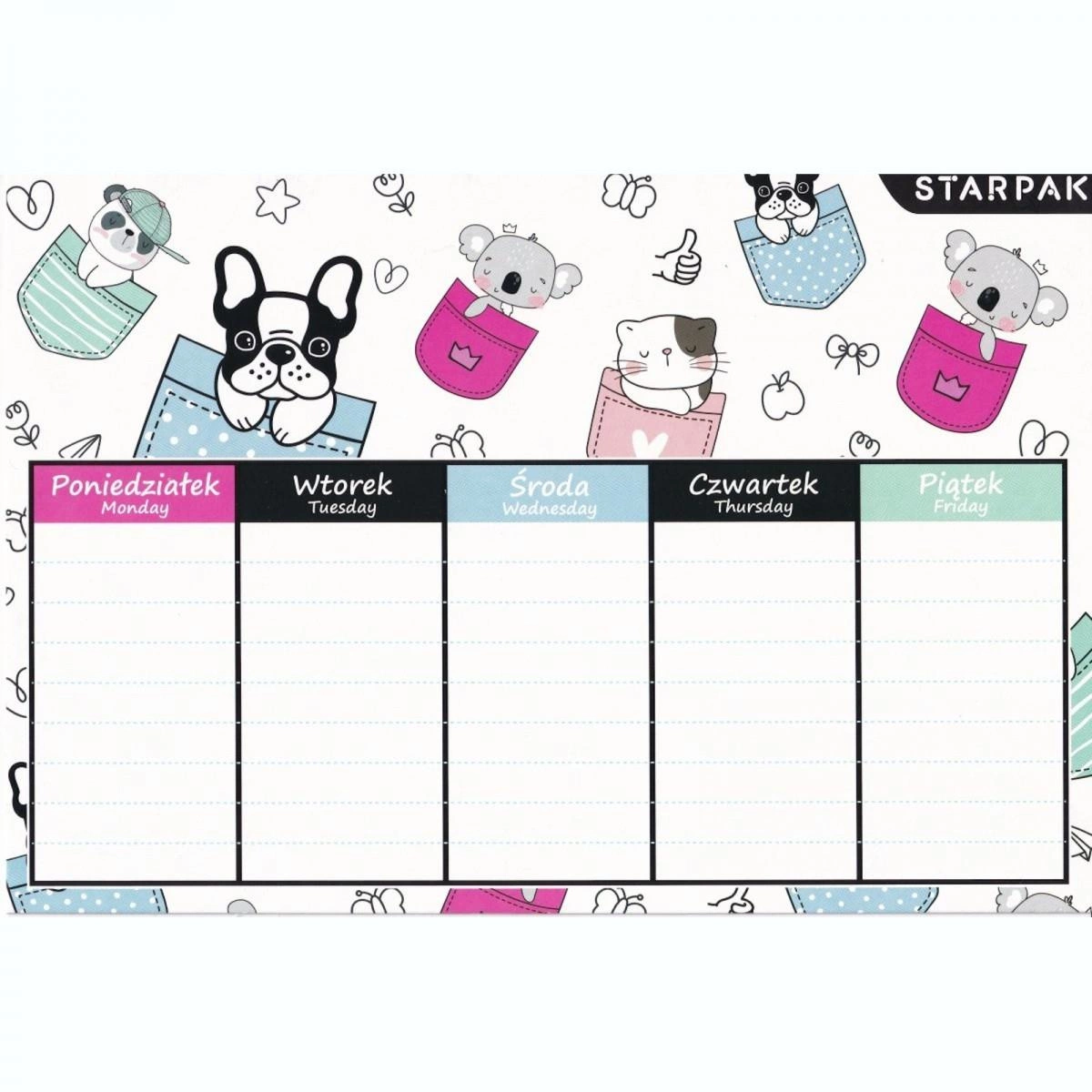 Plan Lekcji Tabliczka Mnożenia Ołowek Naklejki extrabiuro.pl