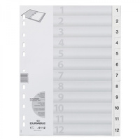 Przekładki do segregatora A4 numeryczne 1-12 Durable