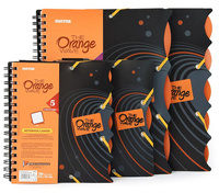 Kołonotatnik A5+ 90 kartek kratka PP z przekładkami Mintra Orange Double Wire