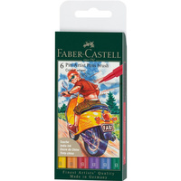 Zestaw pisaków Pitt Artist Pen B Faber Castell 6 sztuk kolory podstawowe