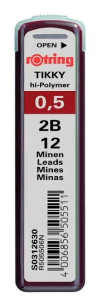 Grafity do ołówków Rotring Tikky 0.5mm 2B