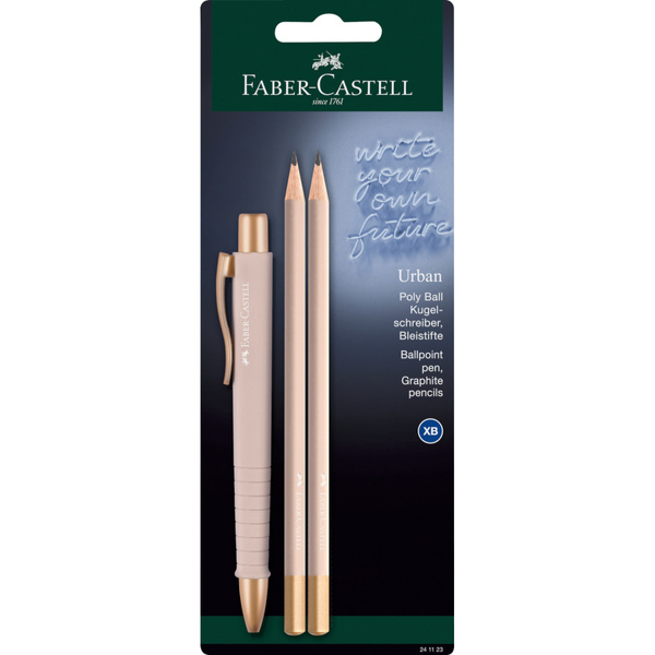 Długopis automatyczny Faber Castell Poly Ball Urban + 2 ołówki palerose