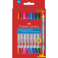 Flamastry Faber Castell dwustronne 10 kolorów w etui