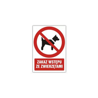 Znak TDC Zakaz wstępu ze zwierzętami
