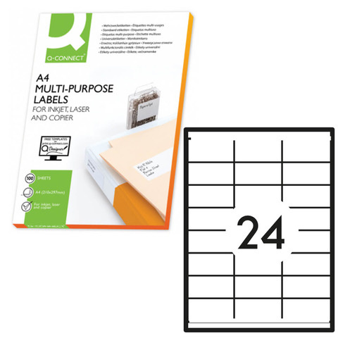 Etykiety samoprzylepne Q-Connect białe 66.0x33.9mm