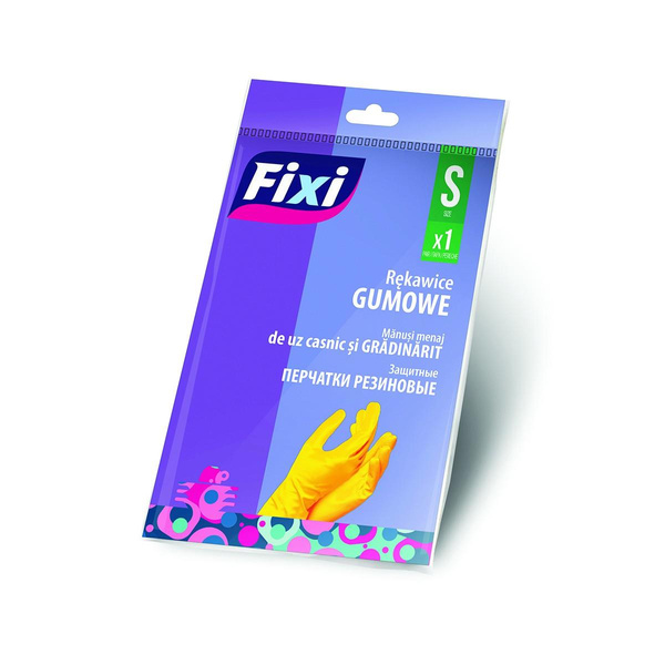 Rękawice gumowe S Fixi żółte