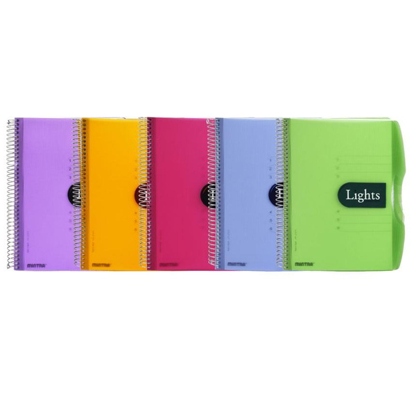 Kołonotatnik A4 150 kartek kratka Mintra Lights niebieski