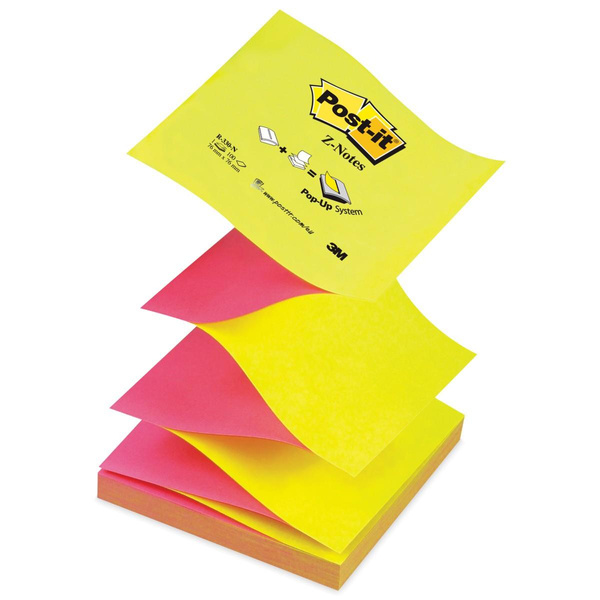 Karteczki samoprzylepne 76x76mm Post-it Z-Notes żółto-różowy R330-NA