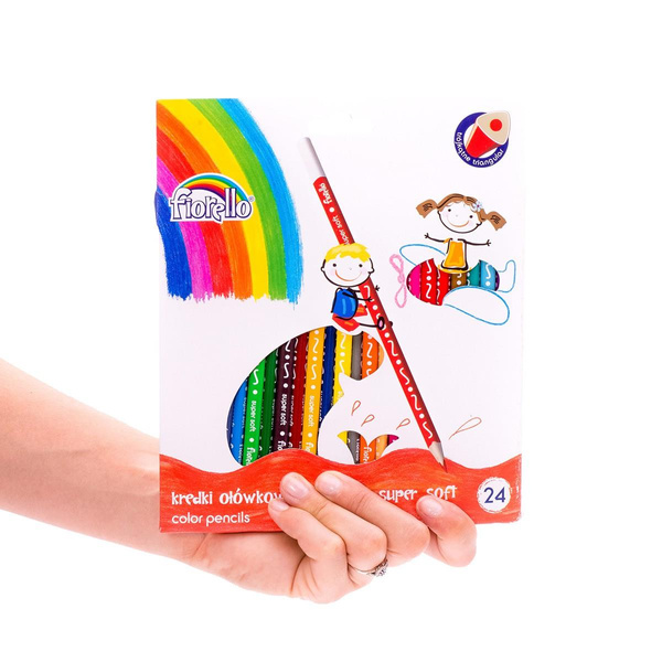 Kredki ołówkowe Fiorello Super Soft 24 kolory trójkątne