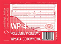 Polecenie przelewu-wpłata gotówkowa 4 odcinkowe A6 (oryginał + 3 kopie)