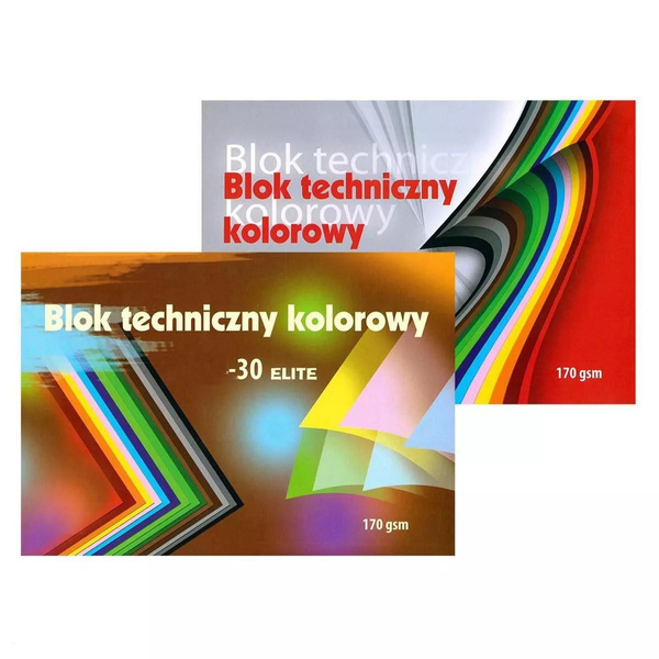 Blok techniczny kolorowy A5 30 kartek Elite Kreska