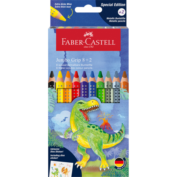 Kredki ołówkowe Faber Castell Dinozaury 10 kolorów