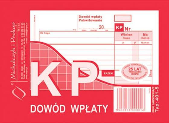 KP Dowód wpłaty A6 wielokopia