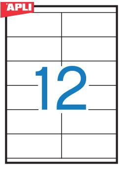 Etykiety samoprzylepne Apli uniwersalne białe 105x48mm