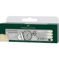 Zestaw pisaków Pitt Artist Pen Black&White Faber Castell 4 sztuki