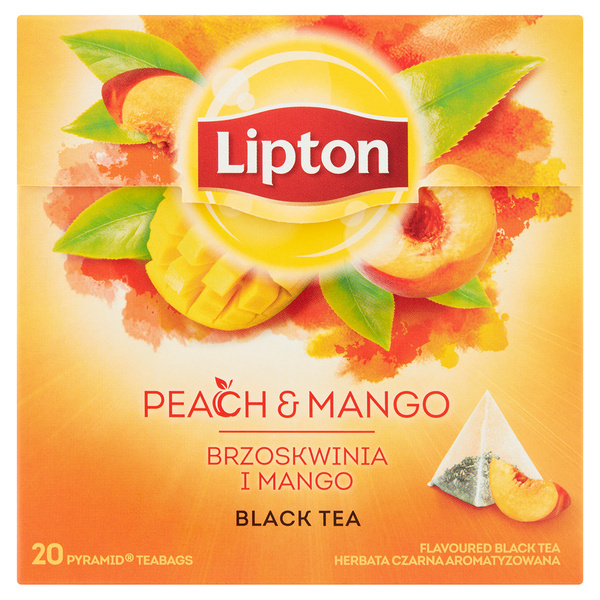 Herbata czarna Lipton Brzoskwinia+Mango 20 torebek piramidka