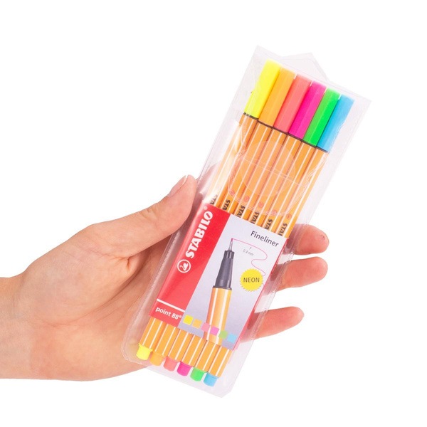 Cienkopis Stabilo Point 88 komplet 6 sztuk neonowe