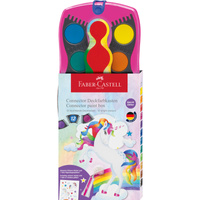 Farby akwarelowe 12 kolorów z brokatem Faber Castell Unicorn