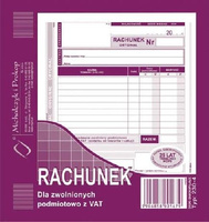 Rachunek dla zwolnionych podmiotowo z VAT 2/3 A5 oryginał + kopia