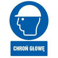 Znak TDC Chroń głowę