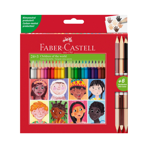 Kredki trójkątne dwustronne Faber Castell Children of the World 27 kolorów