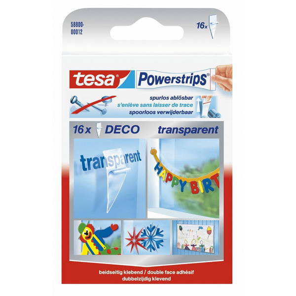 Plastry samoprzylepne Tesa Powerstrips Deco 16 sztuk