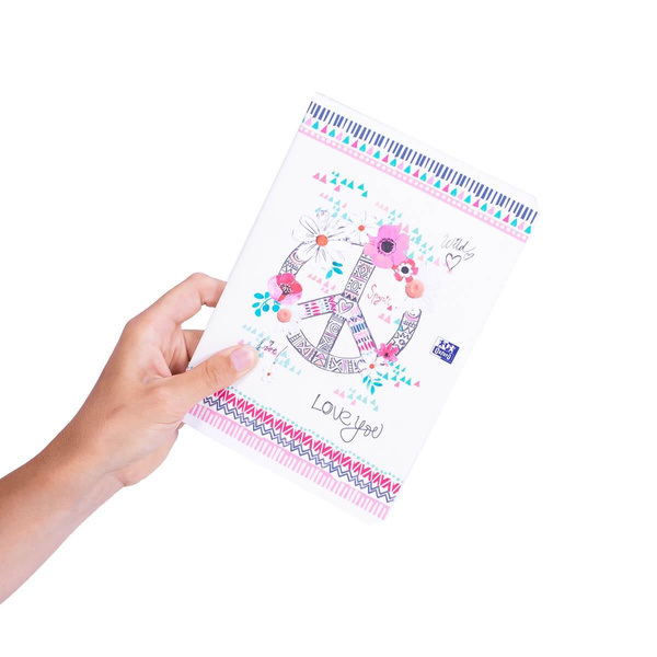 Zeszyt Oxford 95x148 w kratkę 48 kartek Boho