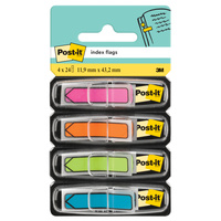 Zakładki indeksujące Post-it 3M strzałki 4 kolory neon po 24 sztuki 12x43mm 684ARR4