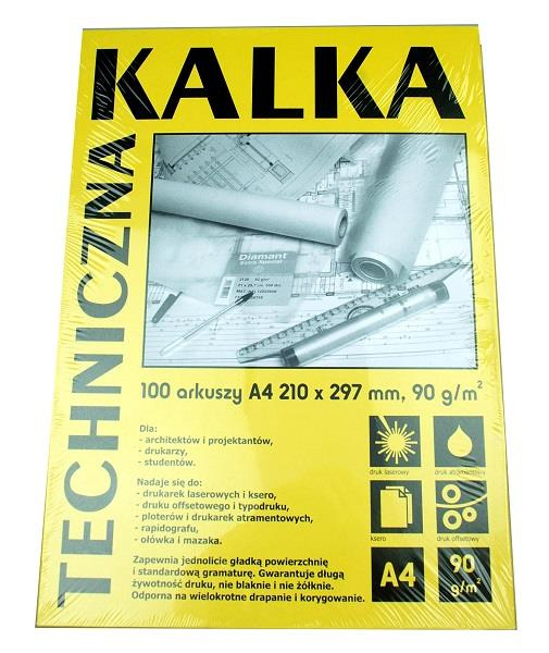 Kalka kreślarska A4 90g Diamant 100 arkuszy