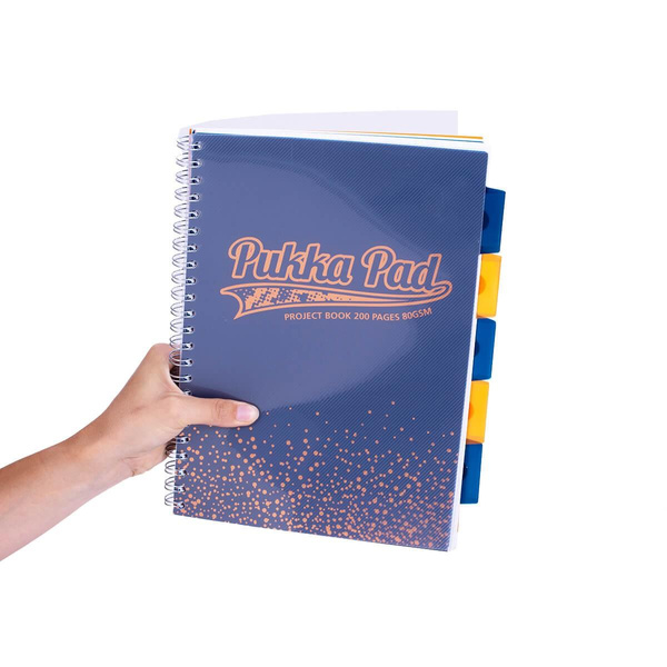 Kołozeszyt A4 w kratkę 200 stron Pukka Pad Project Book Blush Navy