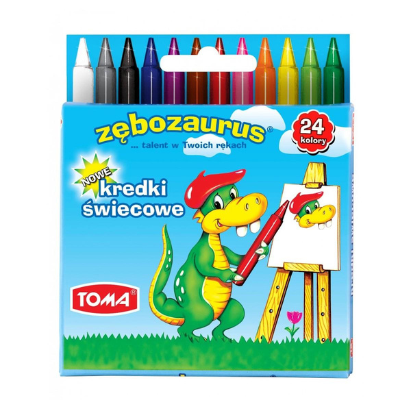 Kredki świecowe Zębozaurusy Toma 24 kolory