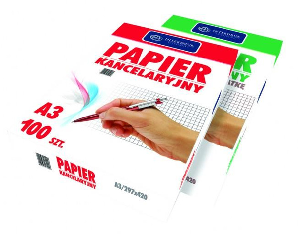 Papier kancelaryjny w linie A3 100 arkuszy Interdruk