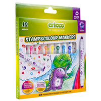 Pisaki dwustronne z pieczątkami Cricco 10 kolorów