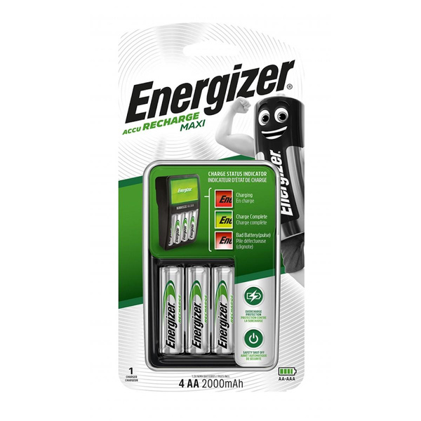 Ładowarka do baterii Energizer Maxi + 4 akumulatorki AA