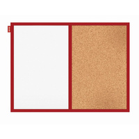 Tablica magnetyczno korkowa  60x40 cm czerwona rama Duo Memobe