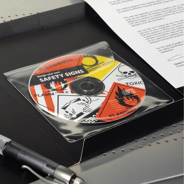 Kieszeń samoprzylepna Djois x 3L na CD/DVD z klapką 127x127mm