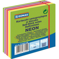 Karteczki samoprzylepne 76x76mm Donau zielony mix neonowo-pastelowe