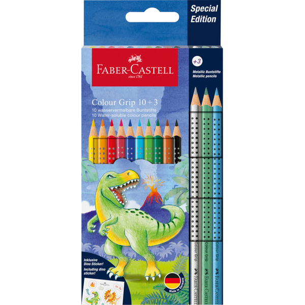 Kredki ołówkowe Faber Castell Dinozaury 13 kolorów