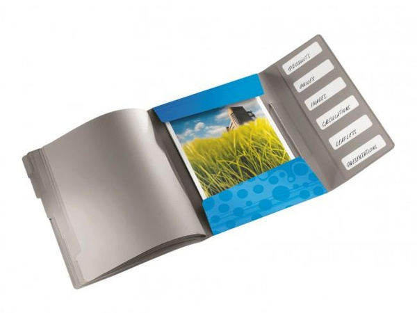 Teczka z przegródkami A4 niebieska 6 przegród Leitz Bebop